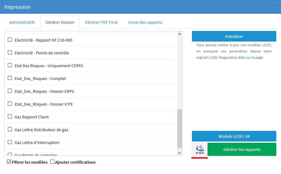 LICIEL - WikiLICIEL - Liciel DIAG - Fonction sup - Export Genapi